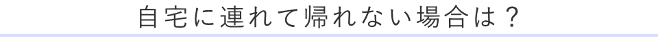 自宅に連れて帰れない場合は